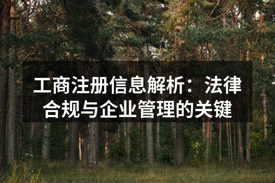 工商注册信息解析：法律合规与企业管理的关键