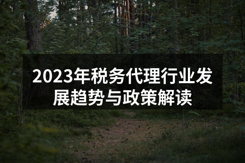 2023年税务代理行业发展趋势与政策解读