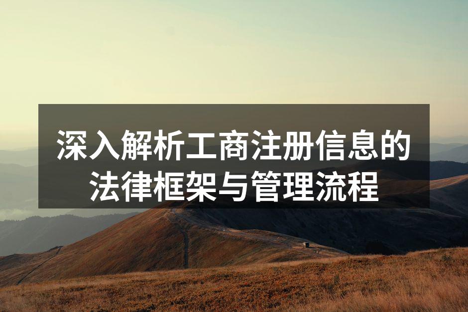 深入解析工商注册信息的法律框架与管理流程
