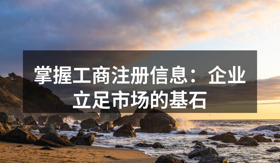 掌握工商注册信息：企业立足市场的基石